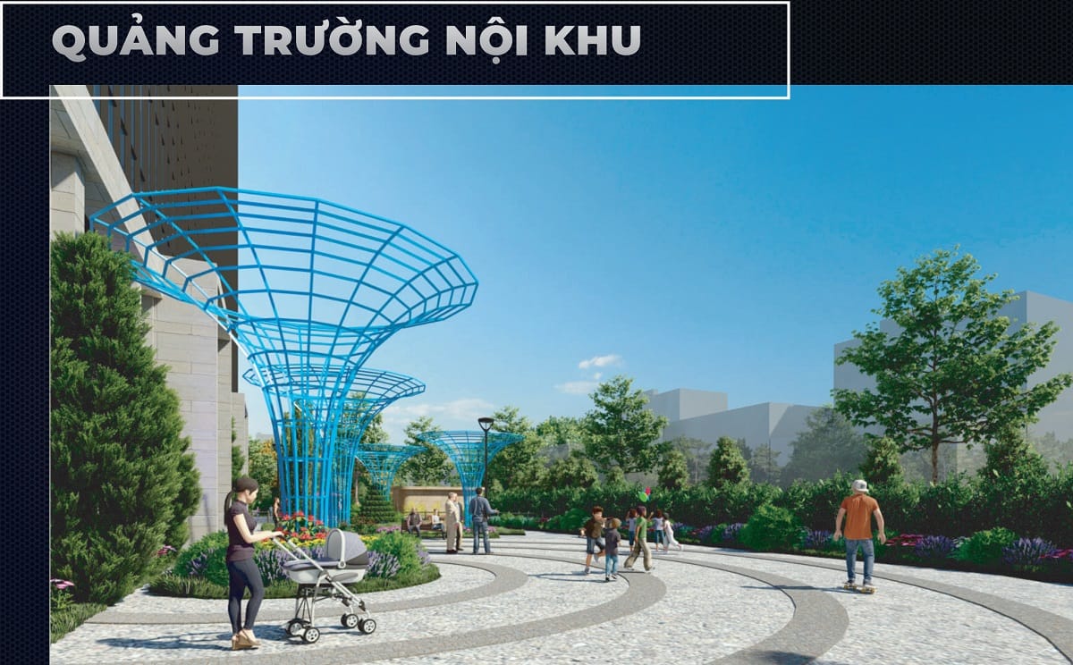 Quảng trường nội khu tại dự án Techport City Bình Dương